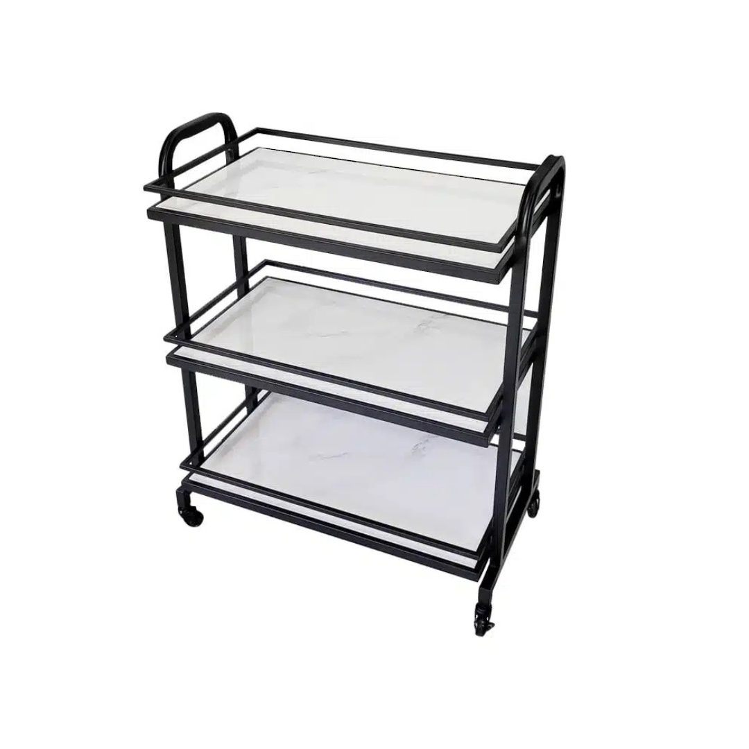 Samui Bar Cart - Black and White Marble image 0